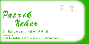 patrik neher business card